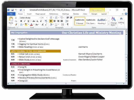 OCLM Schedules