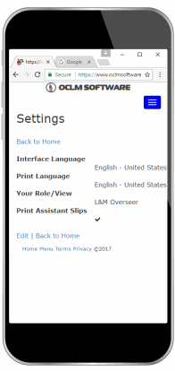 mobile settings page