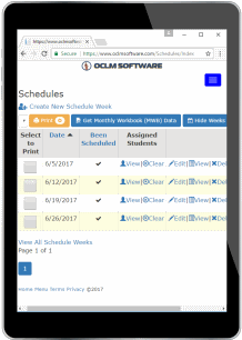 Mobile Schedules Page
